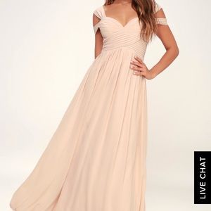 Lulus blush bridesmaid dress